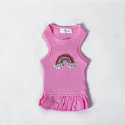 Rainbow Dog Dress Pink