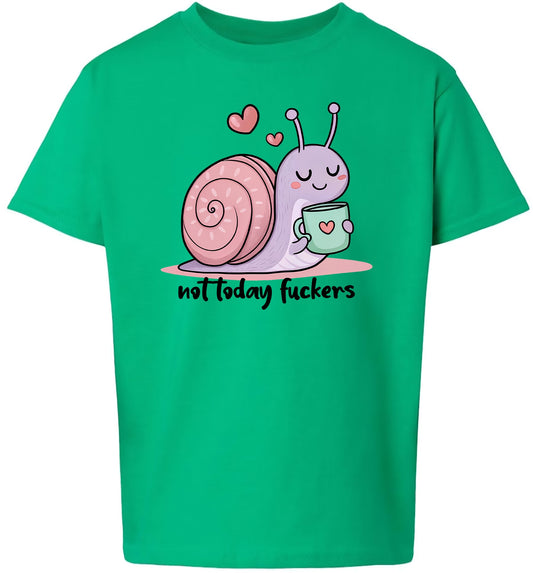 Not Today Snail Children's Gildan Soft Shirt