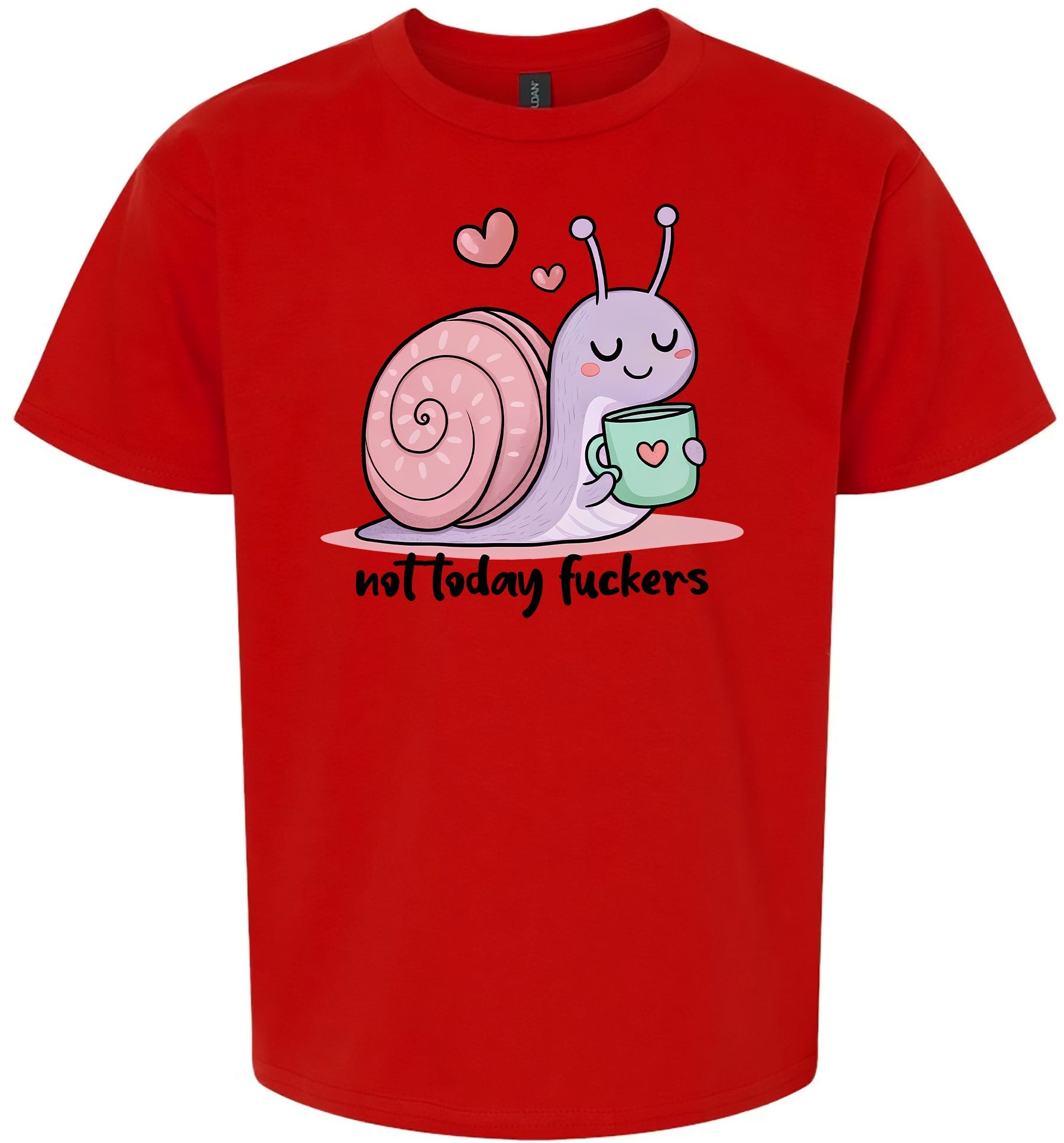 Not Today Snail Children's Gildan Soft Shirt
