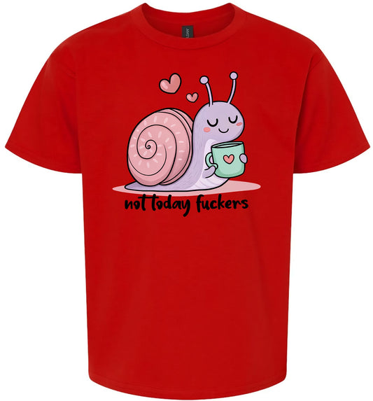 Not Today Snail Children's Gildan Soft Shirt