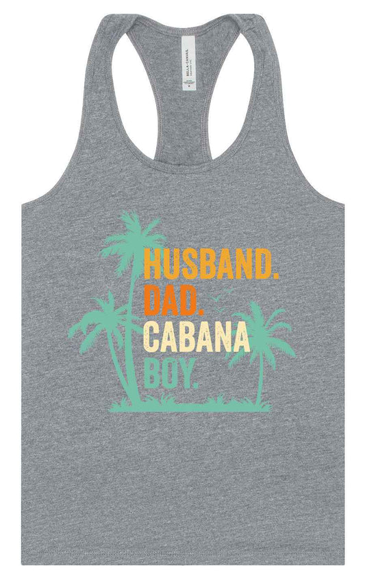 Dad. Husband. Cabana Boy. Women's Racerback Tank