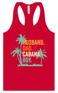 Load image into Gallery viewer, Dad. Husband. Cabana Boy. Women's Racerback Tank
