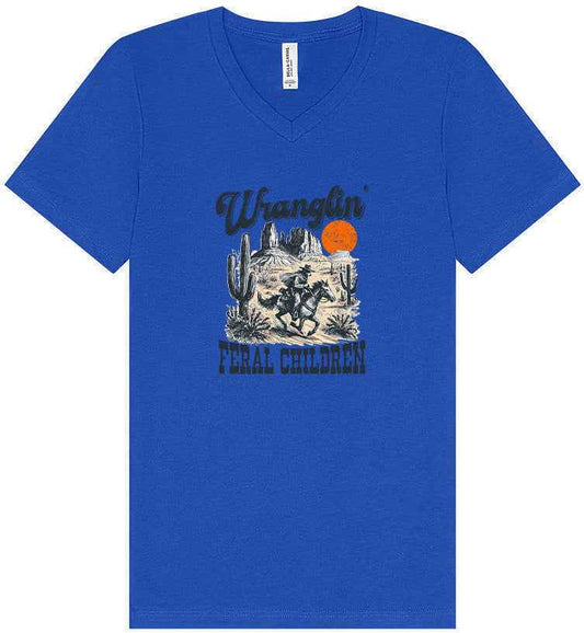 Wranglin' Feral Children Unisex V-Neck Shirt