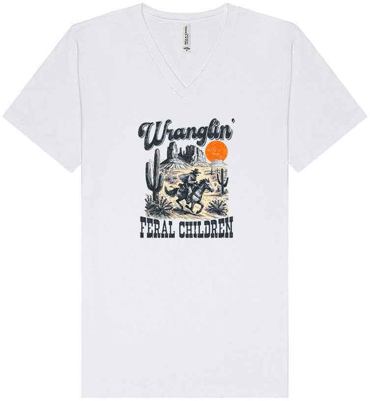 Wranglin' Feral Children Unisex V-Neck Shirt