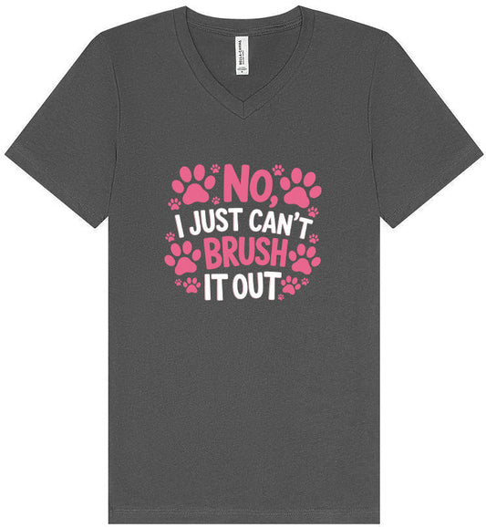 Can't Just Brush it Out Groomer Unisex V-Neck Shirt