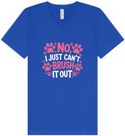 Can't Just Brush it Out Groomer Unisex V-Neck Shirt