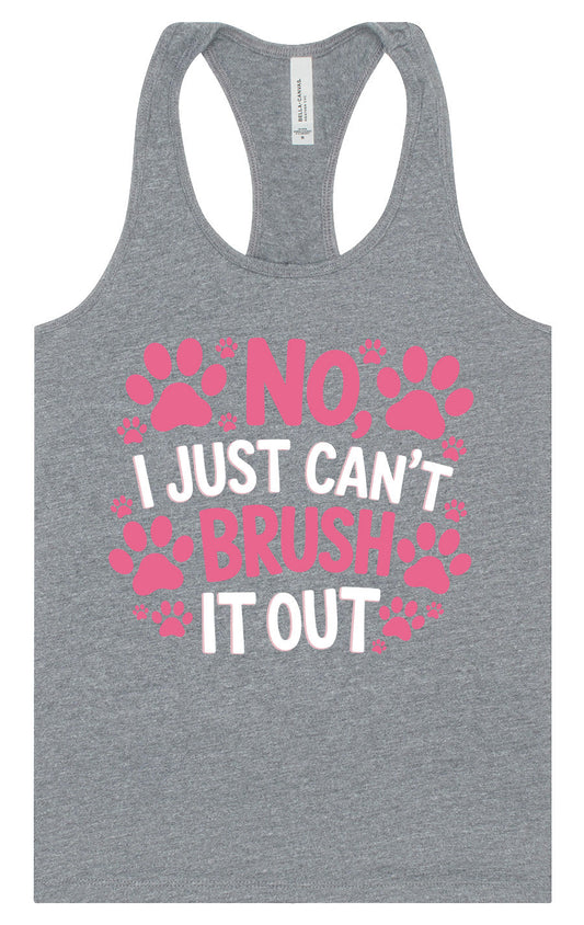 Can't Just Brush it Out Groomer Women's Racerback Tank