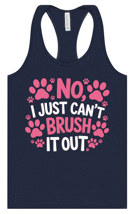 Can't Just Brush it Out Groomer Women's Racerback Tank