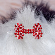 Crystal Bone Barrette Red