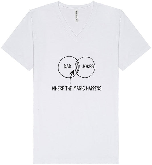 Dad Jokes Venn Diagram Unisex V-Neck Shirt