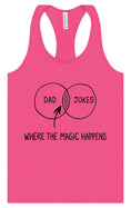 Load image into Gallery viewer, Dad Jokes Venn Diagram Women's Racerback Tank

