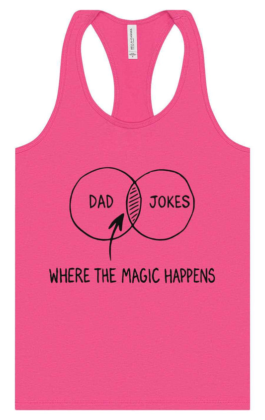 Dad Jokes Venn Diagram Women's Racerback Tank