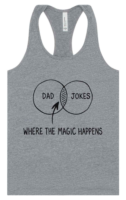 Dad Jokes Venn Diagram Women's Racerback Tank