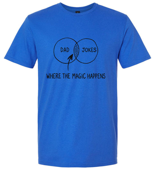 Dad Jokes Venn Diagram Children's Gildan Soft Shirt