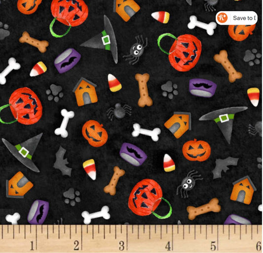 Halloween Bandana | Halloween Dog Bandana | Black Dog Bones, House & more - Southlake Paws