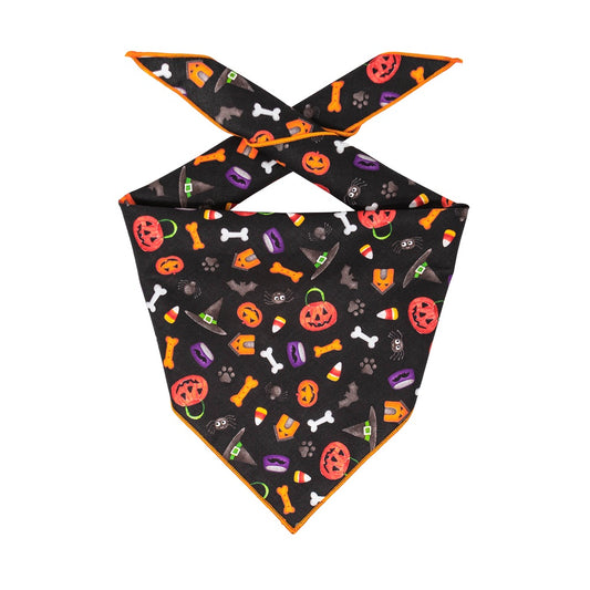 Halloween Bandana | Halloween Dog Bandana | Black Dog Bones, House & more - Southlake Paws