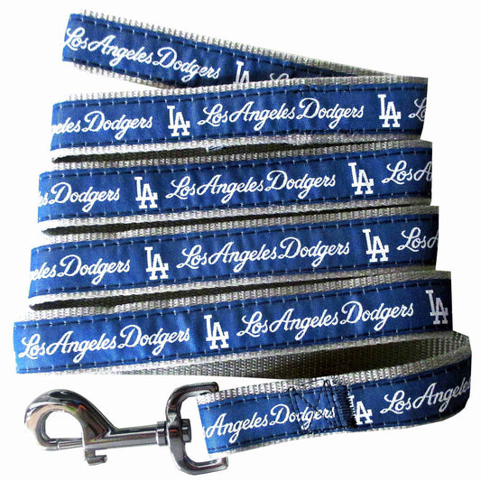 La Dodgers Woven Dog Leash - Official MLB Pet Accessories