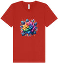 Load image into Gallery viewer, Rainbow Rose Unisex V-Neck Shirt

