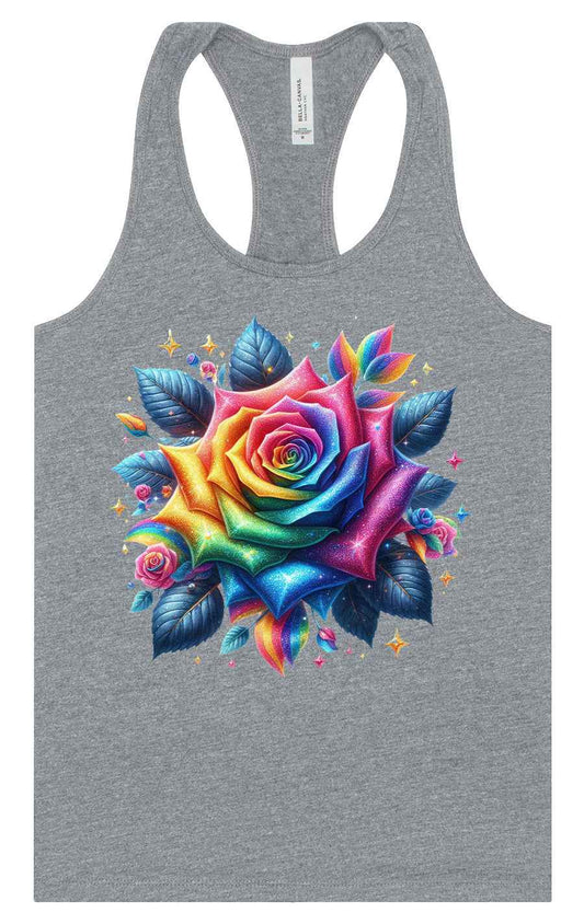 Rainbow Rose Women's Racerback Tank