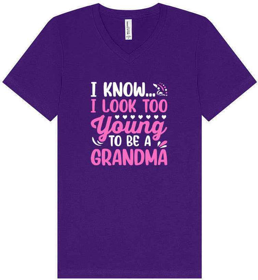Too Young To Be A Grandma Unisex V-Neck Shirt
