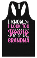 Load image into Gallery viewer, Too Young To Be A Grandma Women's Racerback Tank
