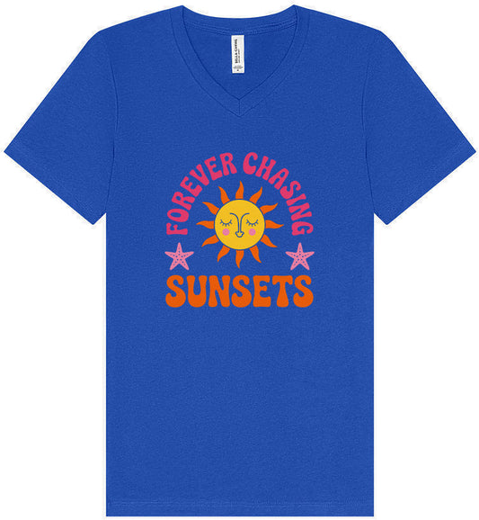 Forever Chasing Sunsets Unisex V-Neck Shirt