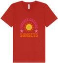 Load image into Gallery viewer, Forever Chasing Sunsets Unisex V-Neck Shirt
