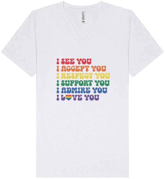 See Accept Support Pride Unisex V-Neck Shirt