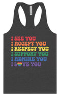 Load image into Gallery viewer, See Accept Support Pride Women's Racerback Tank
