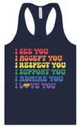 Load image into Gallery viewer, See Accept Support Pride Women's Racerback Tank
