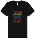 Load image into Gallery viewer, Bigger Problems Pride Unisex V-Neck Shirt
