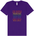 Load image into Gallery viewer, Bigger Problems Pride Unisex V-Neck Shirt
