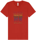 Load image into Gallery viewer, Bigger Problems Pride Unisex V-Neck Shirt
