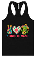 Load image into Gallery viewer, Peace Love Cinco de Mayo Women's Racerback Tank
