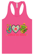 Load image into Gallery viewer, Peace Love Cinco de Mayo Women's Racerback Tank
