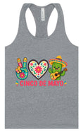 Load image into Gallery viewer, Peace Love Cinco de Mayo Women's Racerback Tank
