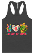 Load image into Gallery viewer, Peace Love Cinco de Mayo Women's Racerback Tank
