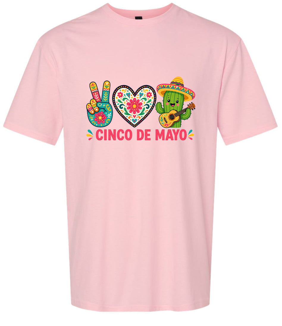 Peace Love Cinco de Mayo Children's Gildan Soft Shirt