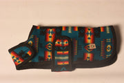 Turquoise Southwest Blanket Dog Coat