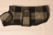 Black and White Plaid Dog Blanket Coat