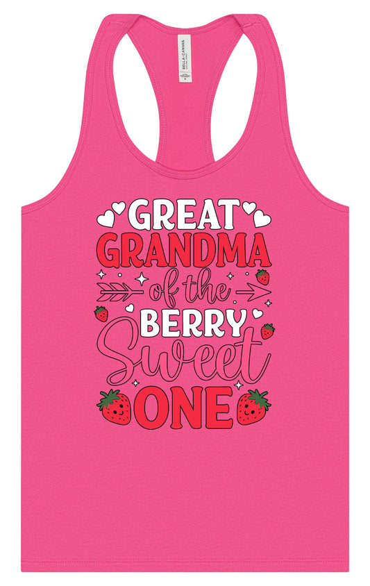 Great Grandma of the Berry Sweet One Women's Racerback Tank