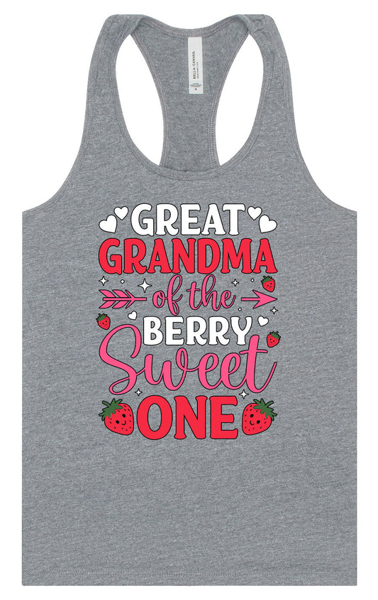 Great Grandma of the Berry Sweet One Women's Racerback Tank