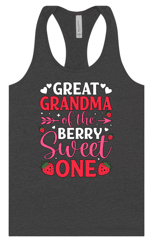 Great Grandma of the Berry Sweet One Women's Racerback Tank