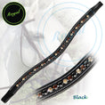 Load image into Gallery viewer, ExionPro Dual Colored Glittering Brown, Black and Golden Crystal Browband
