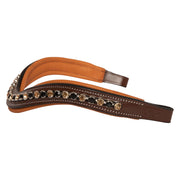 ExionPro Large Dual Coloured Glittering Black, Golden Crystal Browband