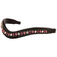 Load image into Gallery viewer, ExionPro Designer Clear Light Pink & Maroon linked Crystal Browband
