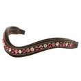 Load image into Gallery viewer, ExionPro Designer Clear Light Pink & Maroon linked Crystal Browband
