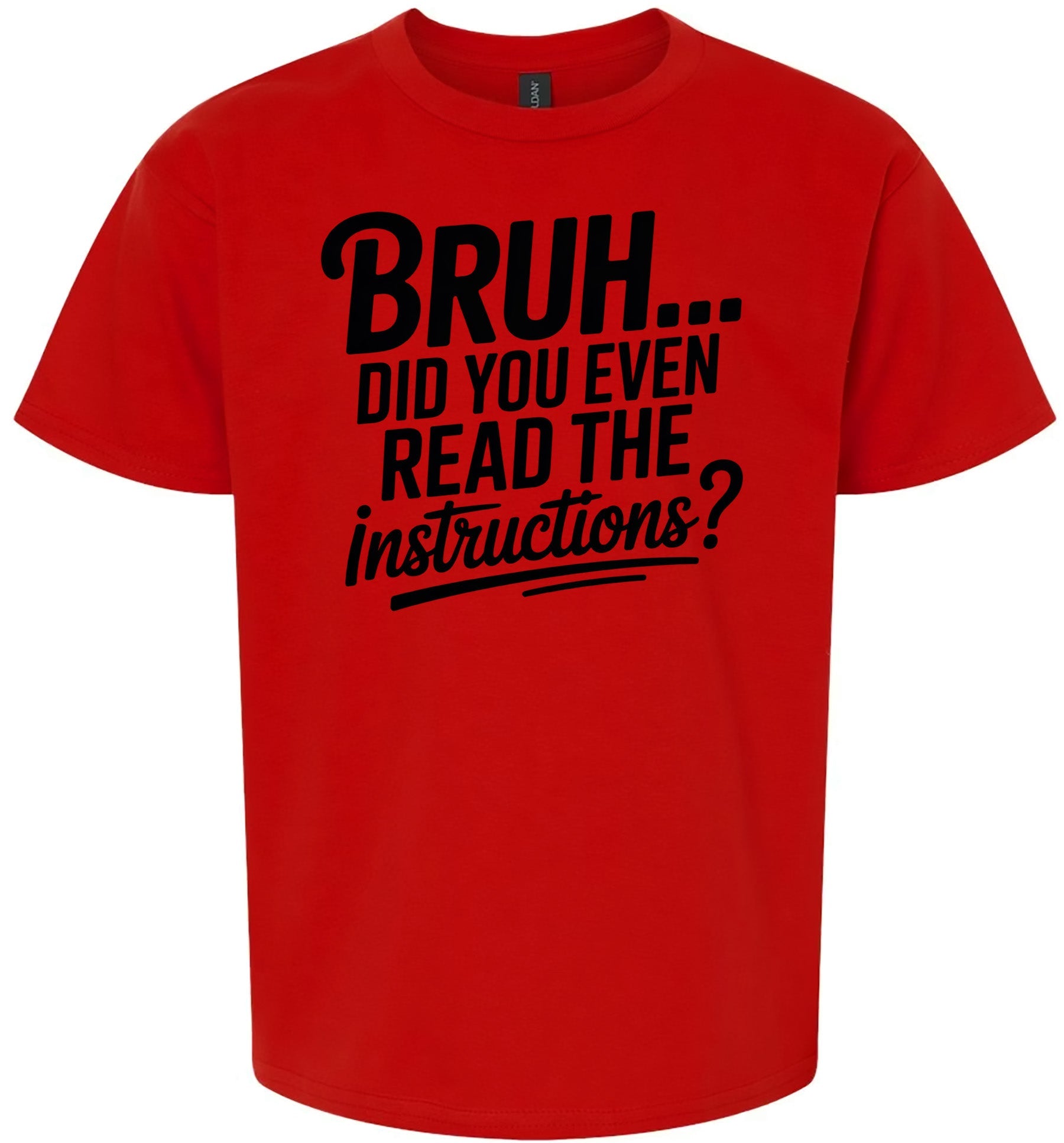 Bruh, Instructions? Children's Gildan Soft Shirt