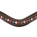 Load image into Gallery viewer, ExionPro Designer Red, Blue & White linked Crystal Browband

