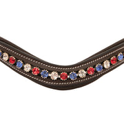 ExionPro Designer Red, Blue & White linked Crystal Browband
